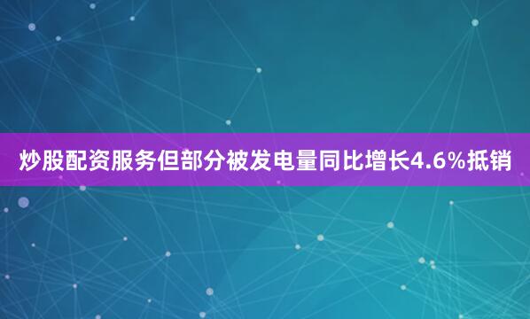 炒股配资服务但部分被发电量同比增长4.6%抵销